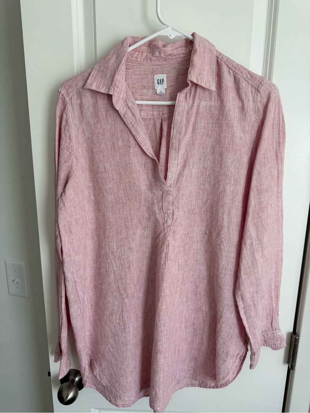 GAP Soft Pink Striped Linen Tunic